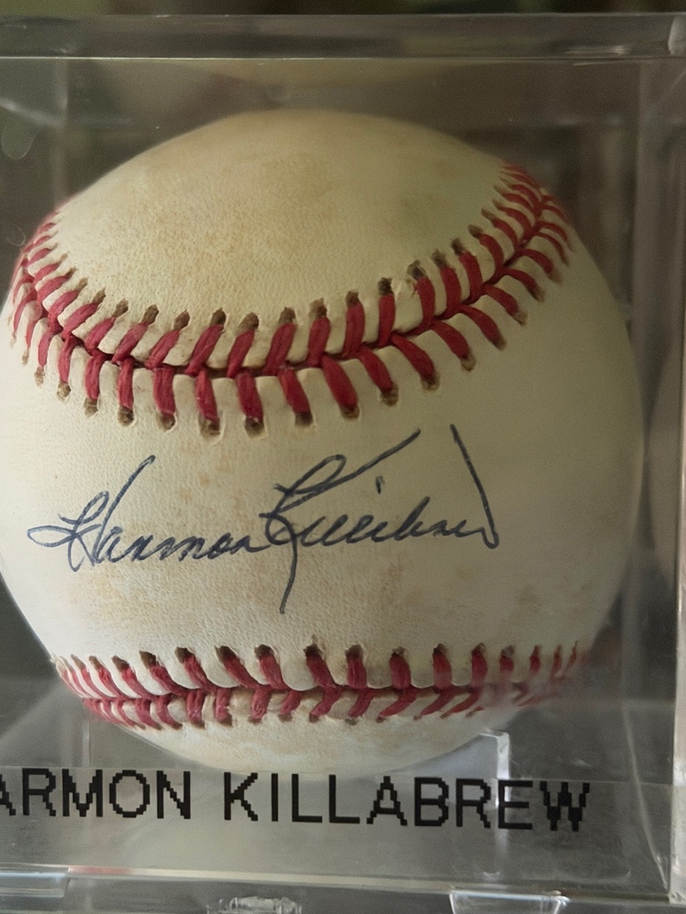 MLB White and Red Signed by HOF Harmon Killabrew